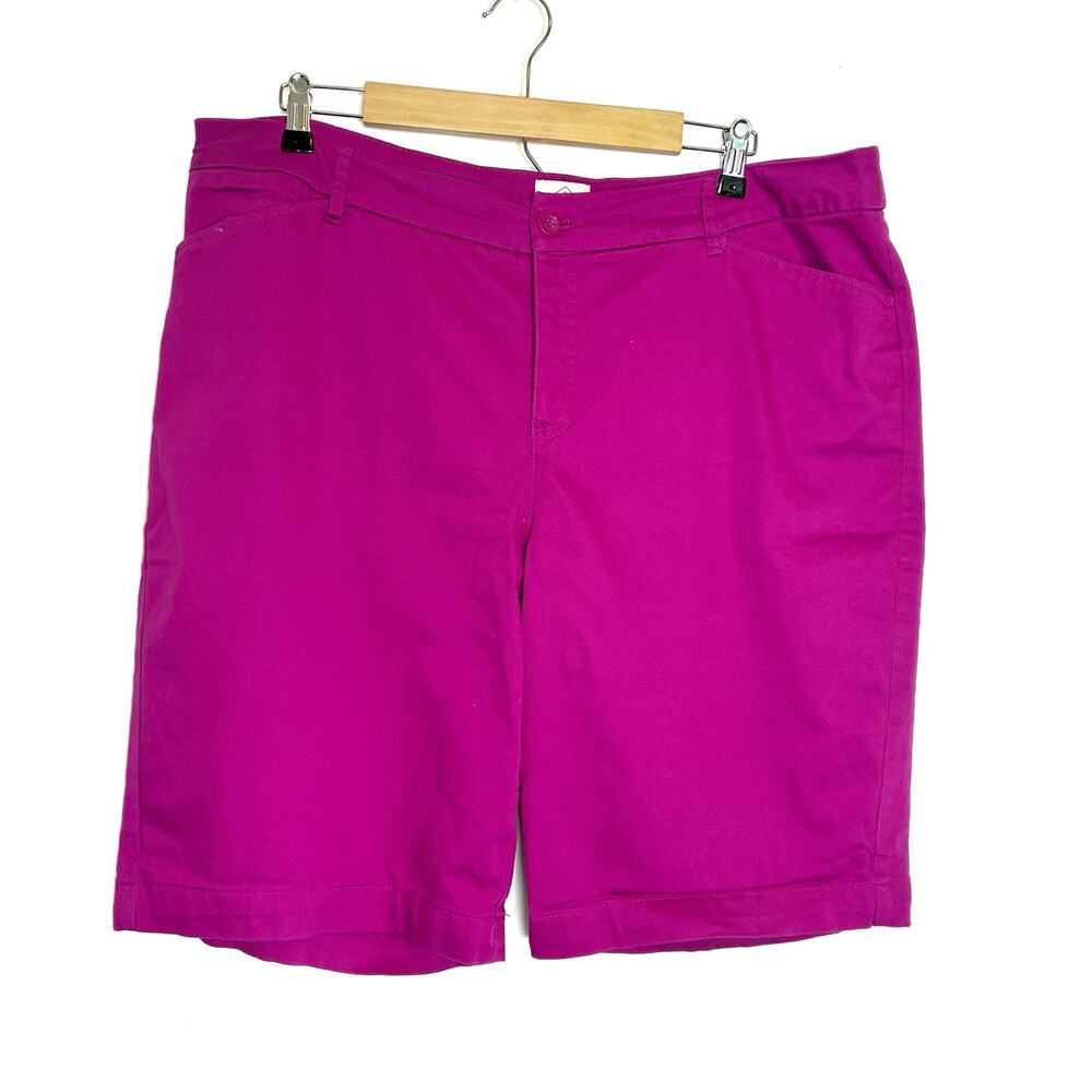 St. John's Bay Pink Chino Bermuda Shorts 98% Cotton Womens 20W